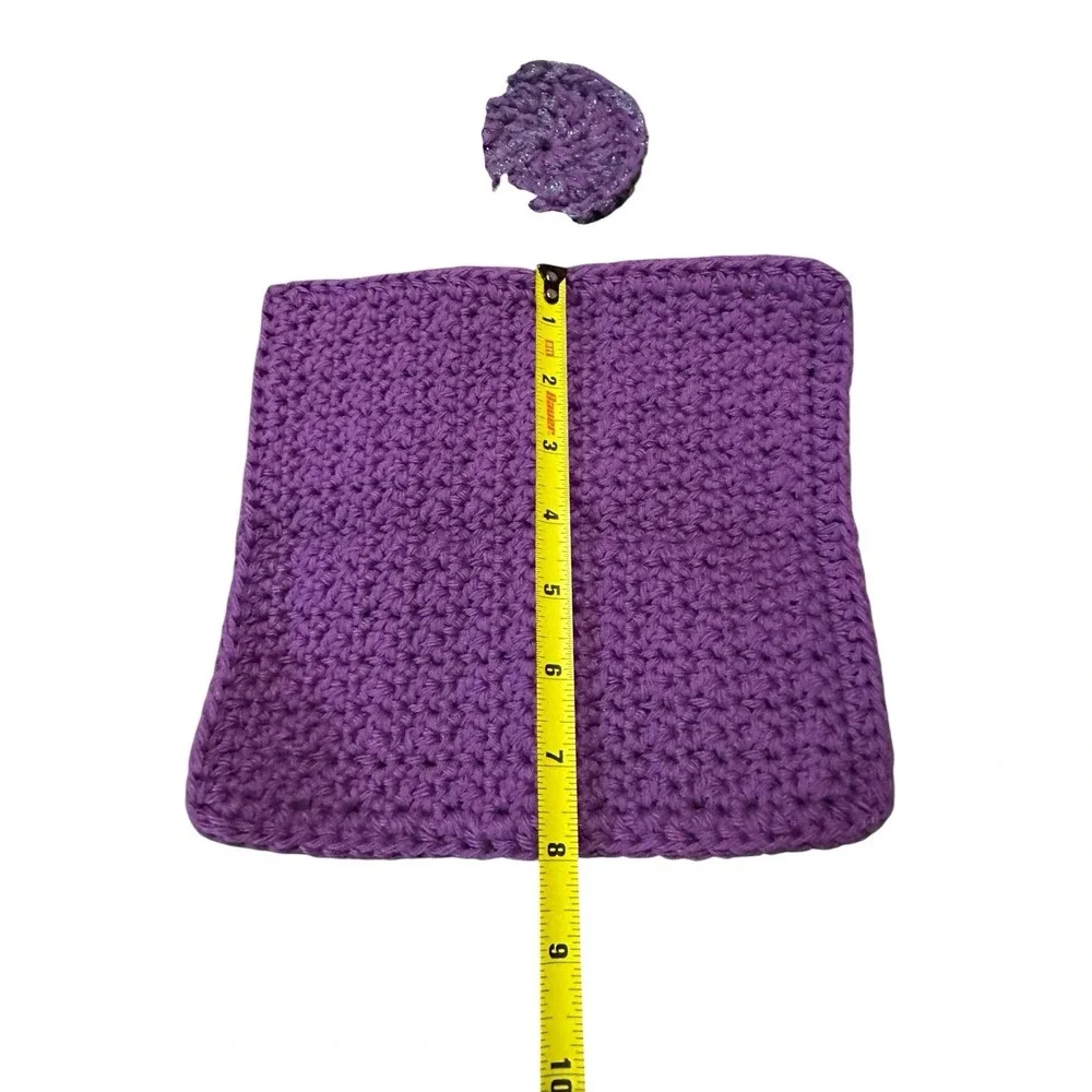 NEW‎ crochet dish washing set 1 cotton wash cloth 1 dish scrubby handmade